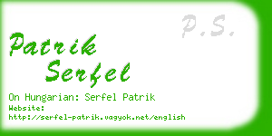 patrik serfel business card